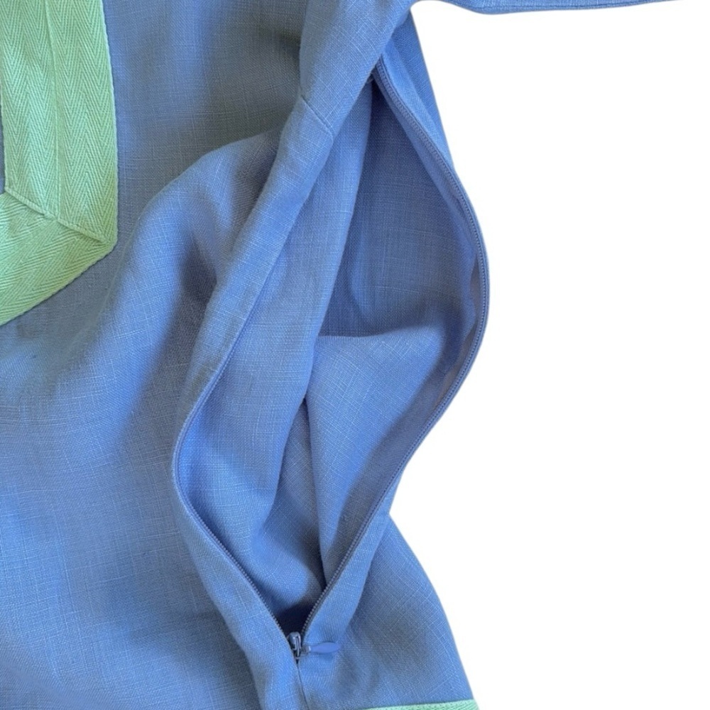 EUC Sail to Sable Linen Tunic Top Blue Mint Green Size Medium - Picture 9 of 10